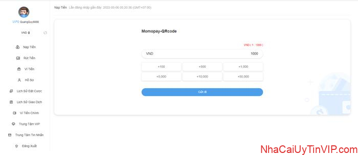 Hướng dẫn gửi tiền qua MoMopay