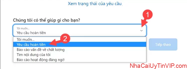 Yêu cầu hoàn tiền 